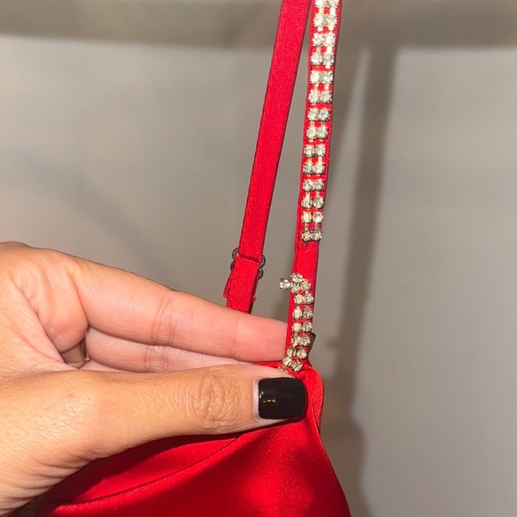 Red Ruched Mini Dress - Picture 3 of 4